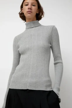 Inner Pleats Pola Knit in Grey^No.6 Store Outlet