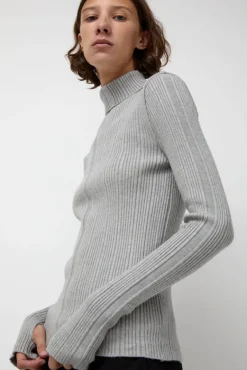 Inner Pleats Pola Knit in Grey^No.6 Store Outlet