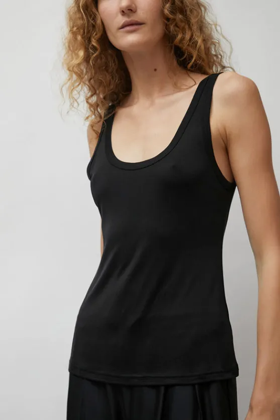 Jersey Scoop Tank in Black^No.6 Store Clearance