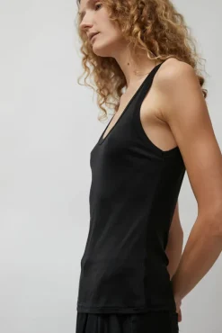 Jersey Scoop Tank in Black^No.6 Store Clearance