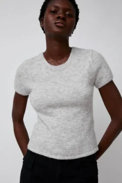 Kotte Alpaca Short Sleeve Knit in Gray^No.6 Store Clearance