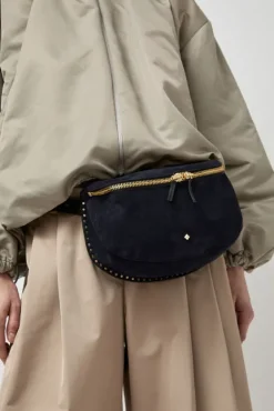La New Grande Lili Velours Bag in Noir and Bleu Universe^No.6 Store Discount