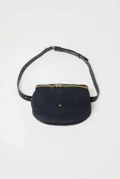 La New Grande Lili Velours Bag in Noir and Bleu Universe^No.6 Store Discount