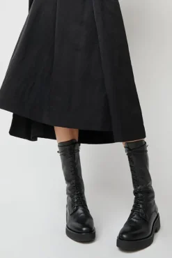 Lace Up Crepe Sole Boot in Nero^No.6 Store Sale