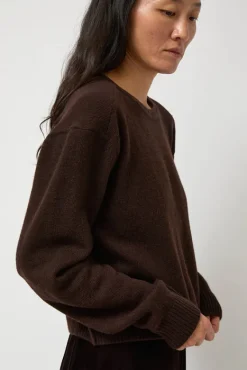 Lambswool Two Holes Solid Pullover in Brown^No.6 Store Outlet