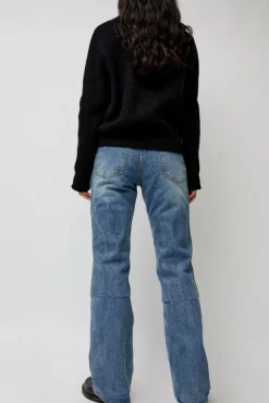 Layered Denim Jeans in Washed Blue^No.6 Store Sale