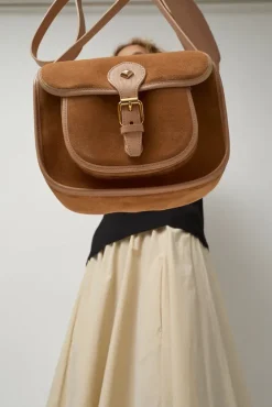 Le Flavin Velours Bag in Crepi and Caramel^No.6 Store Online