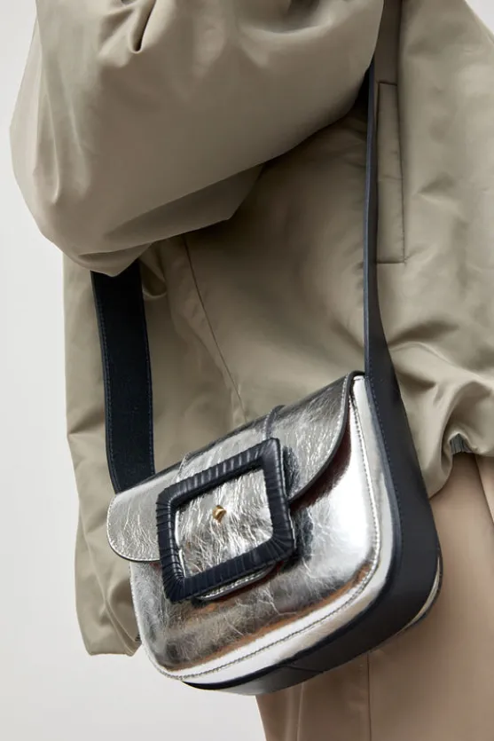 Le June Laminato Bag in Laminato Argent and Marine^No.6 Store Best