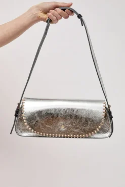 Le Toutoune Rock Laminato Bag in Laminato Argent^No.6 Store Sale