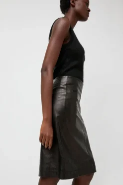 Leather Midi Skirt in Black^No.6 Store Hot