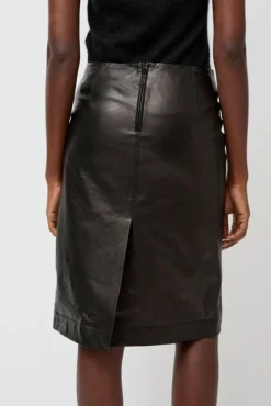 Leather Midi Skirt in Black^No.6 Store Hot