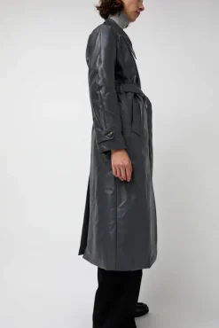 Leather Scarf Trench in Charcoal^No.6 Store Fashion