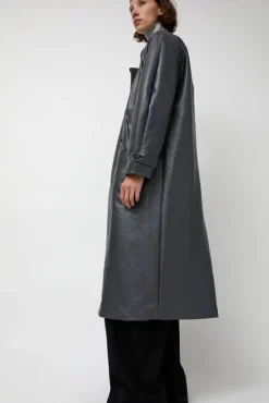 Leather Scarf Trench in Charcoal^No.6 Store Fashion