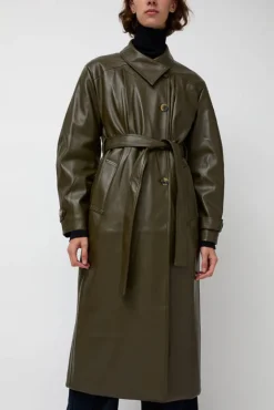 Leather Scarf Trench in Khaki^No.6 Store Online