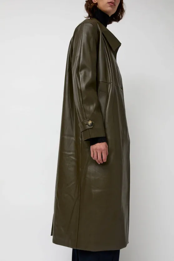 Leather Scarf Trench in Khaki^No.6 Store Online