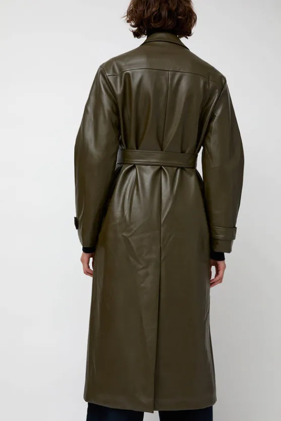 Leather Scarf Trench in Khaki^No.6 Store Online