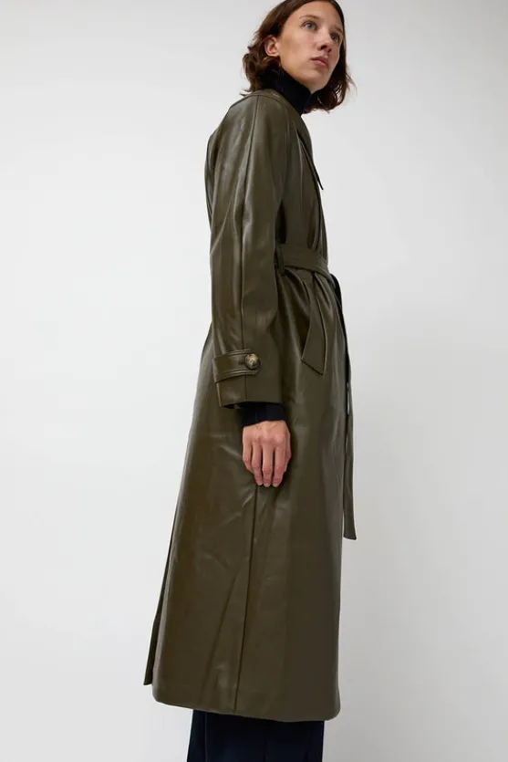 Leather Scarf Trench in Khaki^No.6 Store Online