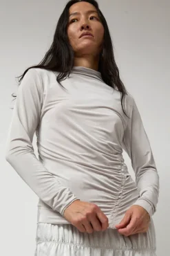 Light Jersey Slim Shirring Top in Silver^No.6 Store Hot