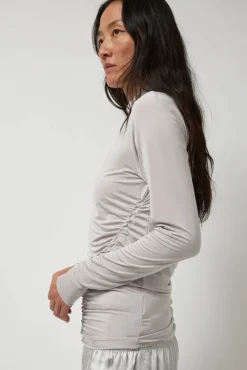 Light Jersey Slim Shirring Top in Silver^No.6 Store Hot