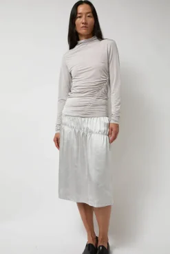 Light Jersey Slim Shirring Top in Silver^No.6 Store Hot