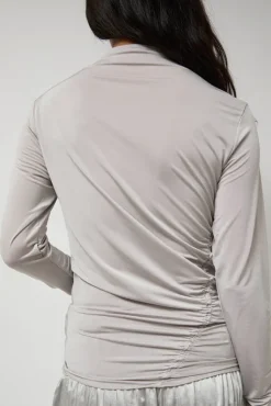 Light Jersey Slim Shirring Top in Silver^No.6 Store Hot