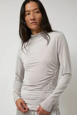 Light Jersey Slim Shirring Top in Silver^No.6 Store Hot