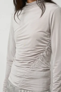 Light Jersey Slim Shirring Top in Silver^No.6 Store Hot