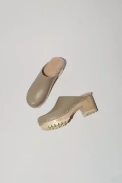 Liza Clog on Mid Tread in Clay with Bone Shearling^No.6 Store New