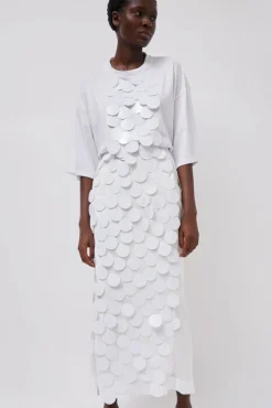 Long Sequin Skirt in White^No.6 Store Clearance