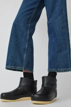Low Shearling Clog Boot on Flat Bendable Base in Jet^No.6 Store Fashion