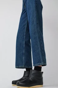 Low Shearling Clog Boot on Flat Bendable Base in Jet^No.6 Store Fashion