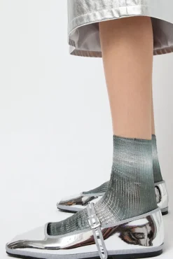 Luce Laminated Socks in Grey^No.6 Store Clearance