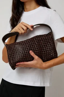 Macrame Mesh Bag in Chocolate^No.6 Store Outlet