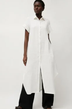 Mandu Short Sleeve Dress in White^No.6 Store Sale