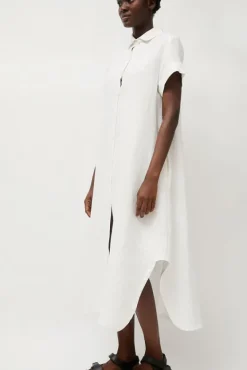 Mandu Short Sleeve Dress in White^No.6 Store Sale