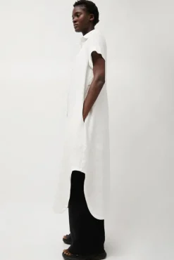 Mandu Short Sleeve Dress in White^No.6 Store Sale