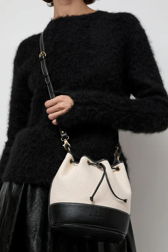 Marini Bucket Bag in Natural and Black^No.6 Store Clearance