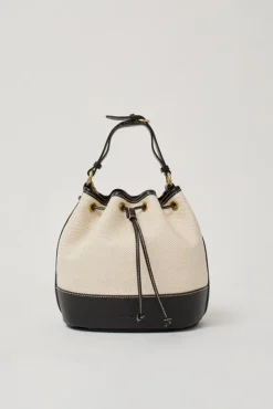 Marini Bucket Bag in Natural and Black^No.6 Store Clearance