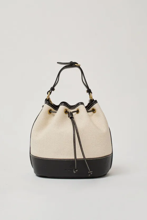 Marini Bucket Bag in Natural and Black^No.6 Store Clearance