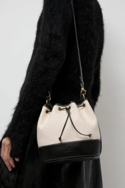 Marini Bucket Bag in Natural and Black^No.6 Store Clearance