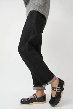 Maryjane Clog on Flat Bendable Base in Navy Patent^No.6 Store Discount