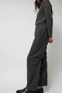 Melange Wool Blend Curve Pants in Grey^No.6 Store Best