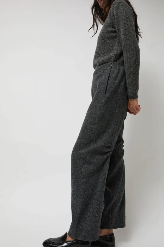Melange Wool Blend Curve Pants in Grey^No.6 Store Best