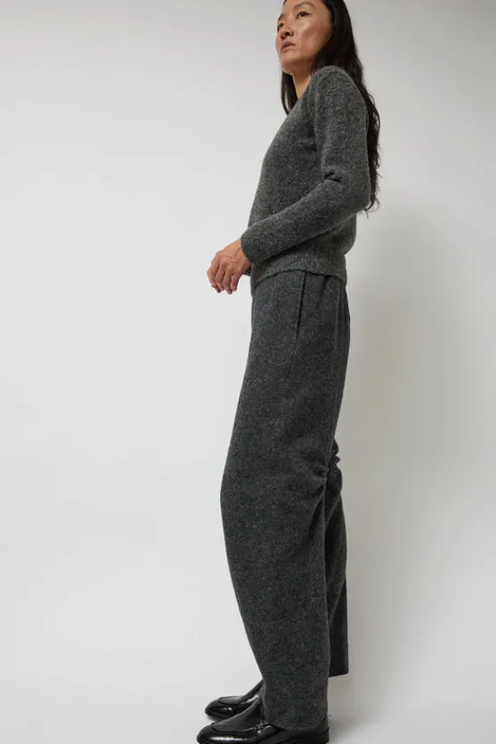 Melange Wool Blend Curve Pants in Grey^No.6 Store Best