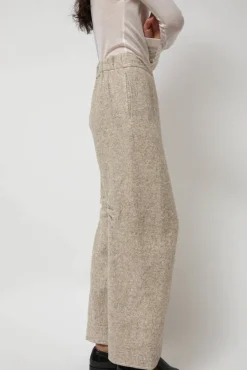 Melange Wool Blend Curve Pants in Ivory^No.6 Store Outlet