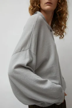 Merino Wool Cardigan in Pearl Grey^No.6 Store Outlet