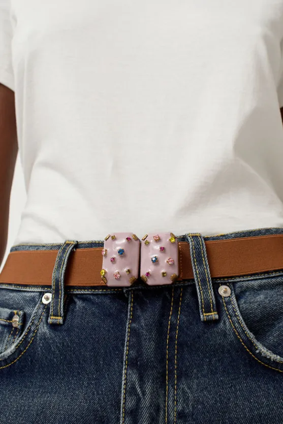 Micro Crystals Belt in Lilac^No.6 Store Fashion
