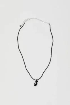 Mini Flocked Bear Necklace in Black^No.6 Store Fashion