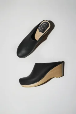 New School Clog on Wedge in Black^No.6 Store Outlet