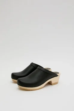 Old School Clog on Mid Heel in Black^No.6 Store Outlet